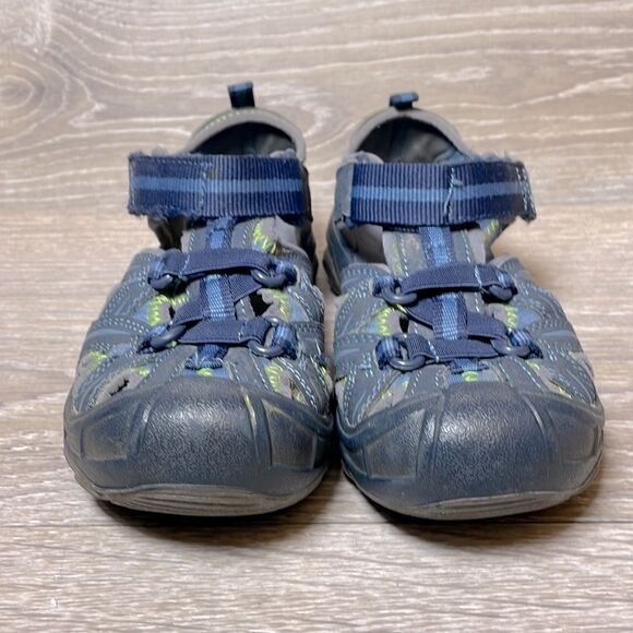 Merrell Hydro Hiker Toddler Boy Sz 12M Blue Leather Neon Green Sandal MC53375 - Picture 2 of 10